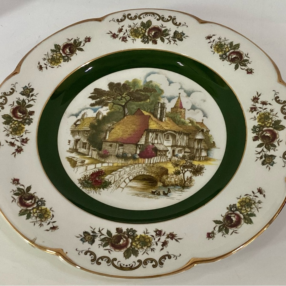 Ascot Service Plate by Wood and Sons England Rural Scene Alpine Ironstone 10.5" - Picture 4 of 4